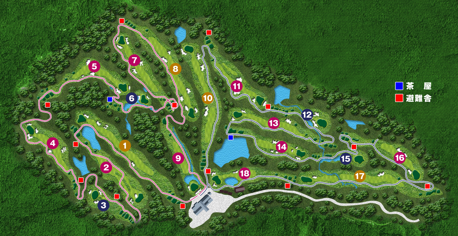 1H（1番ホール）コース紹介｜美濃白川ゴルフ倶楽部